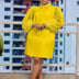 AOMEIDRESS Loose Dresses Turn Down Collar with Beading Elegant Ladies