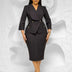 Elegant African Women Church Dresses Lapel Collar Three Quarter Sleeve