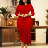 Elegant Lace Dresses Classy Church Female Party Fashion