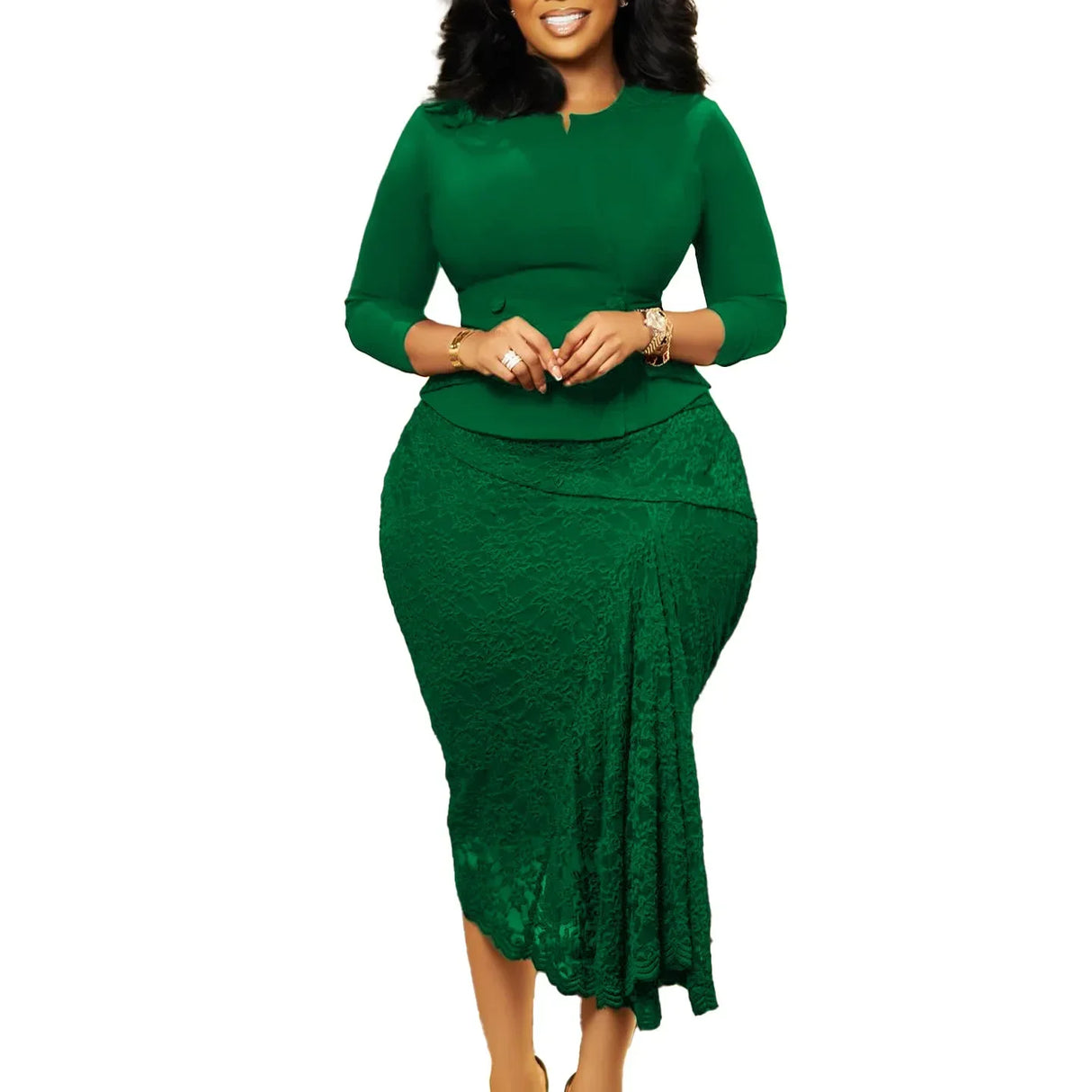 Elegant Lace Dresses Classy Church Female Party Fashion