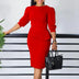 Elegant Slim Dresses for Church Women O Neck Half Sleeves