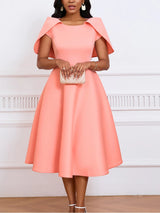 Women Party Dress A Line Cloak Sleeves Event Occasion Female Birthday Wedding Guest