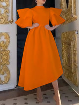 Women Stylish Party Dress A Line High Waist Ruffles Celebrate
