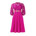 Elegant Church Dresses for Women Lace Hollow Out Patchwork Pleated Female Gowns