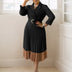 Elegant A-line Pleated Blazer Dresses for Women High Waisted Party Suit