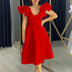 A Line Party Dresses Ruffles Sleeves for Women Church Occasion Event Gowns