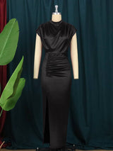 Black Figure-Hugging Maxi Dress