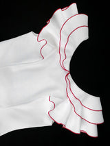 AOMEIDRESS Colorblock Two Piece Set Ruffles Top Mermaid Skirt