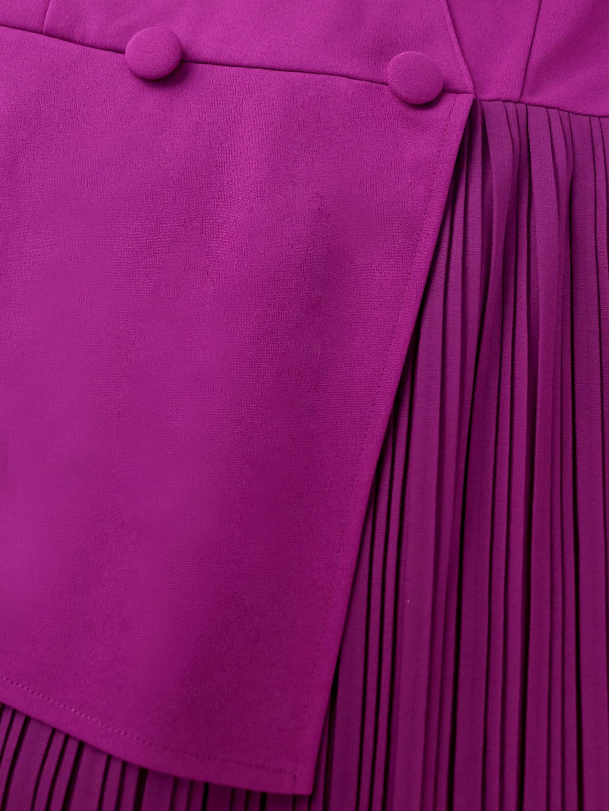 AOMEIDRESS Theory Pleated Midi Dress Purple Bubble Long Sleeved