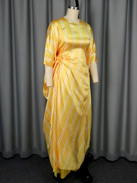 AOMEIDRESS Elegant Striped Two Piece Set for Party Evening Outfit