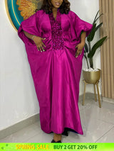 African Dresses for Women Elegant Shiny Bubu Dresses Sequined Patchwork