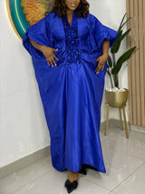 African Dresses for Women Elegant Shiny Bubu Dresses Sequined Patchwork