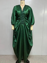 African Dresses for Women Elegant Shiny Bubu Dresses Sequined Patchwork