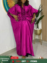 African Dresses for Women Elegant Shiny Bubu Dresses Sequined Patchwork