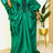 African Dresses for Women Elegant Shiny Bubu Dresses Sequined Patchwork Green / One Size