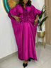 African Dresses for Women Elegant Shiny Bubu Dresses Sequined Patchwork Rose / One Size