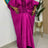 African Dresses for Women Elegant Shiny Bubu Dresses Sequined Patchwork Rose / One Size