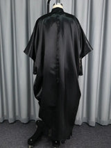 African Elegant Shiny Bubu Dresses Women Two Pieces Set Lace Inside Dress