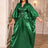 African Green Dresses Women Elegant Shiny Bubu Dresses Sequined Robes Green / One Size