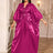 African Green Dresses Women Elegant Shiny Bubu Dresses Sequined Robes Rose / One Size