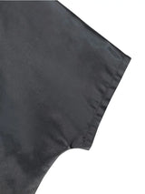 African Shiny Boubou V Neck Dresses Half Sleeves Lace Patchwork black / One Size