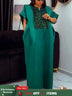 African Shiny Bubu Dresses Patchwork Sequined Elegant Africa Clothing Green / One Size