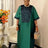 African Shiny Sequined Boubou Dresses Women Kaftan Church Clothing Green / One Size