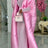 African Two Pieces Set Elegant Women Bubu Dresses Lace Inside Dress Pink / S