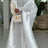 African Two Pieces Set Elegant Women Bubu Dresses Lace Inside Dress WHITE / S