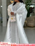 African Two Pieces Set Elegant Women Bubu Dresses Lace Inside Dress WHITE / S