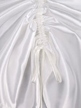 African Women Elegant Shiny Boubou Dresses Loose Traditional Clothing White / One Size