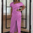 AOMEI Bare Shoulder V Neck Puff Sleeve Dresse Maxi Lavender / S