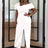 AOMEI Bare Shoulder V Neck Puff Sleeve Dresse Maxi White / S