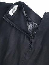 AOMEI Black Lace Patchwork Puff Sleeve Maxi Dress