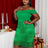AOMEI Chest Wrap Off Shoulder Dresses Backless Bodycon Fringed Party High Waist Green / S