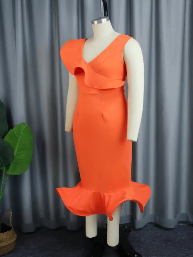 AOMEI Deep V Neck Sleeveless Mermaid Party Dresses