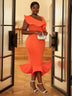 AOMEI Deep V Neck Sleeveless Mermaid Party Dresses
