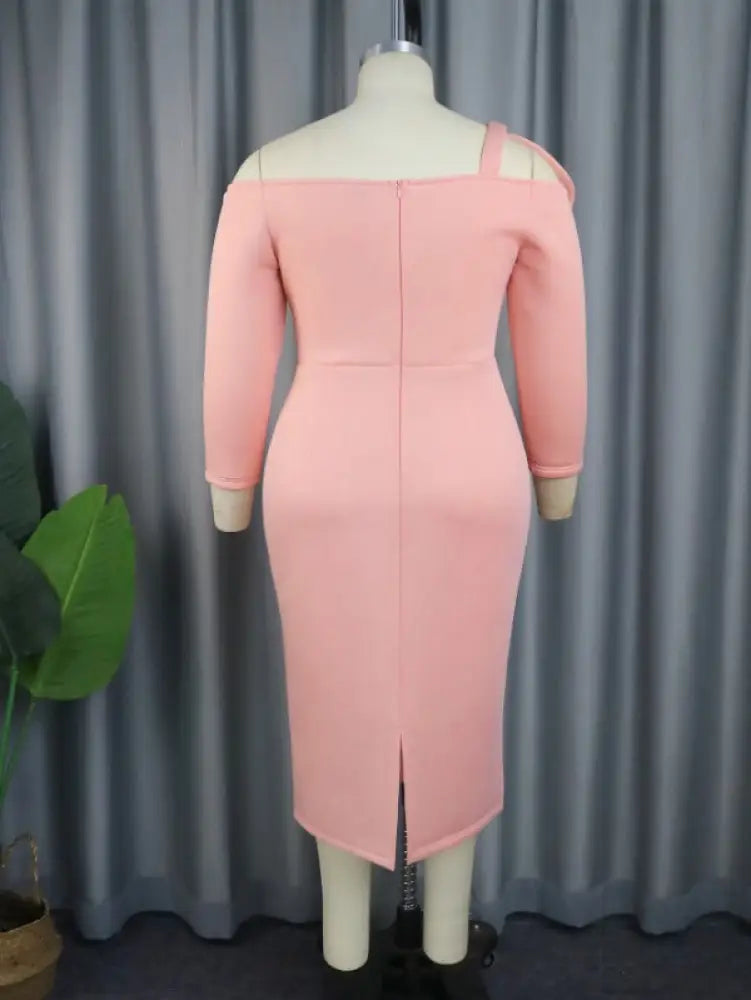 AOMEI Flower Asymmetrical Midi Party Dress