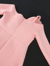 AOMEI Flower Asymmetrical Midi Party Dress