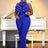 blue halterneck sleeveless jumpsuit for women