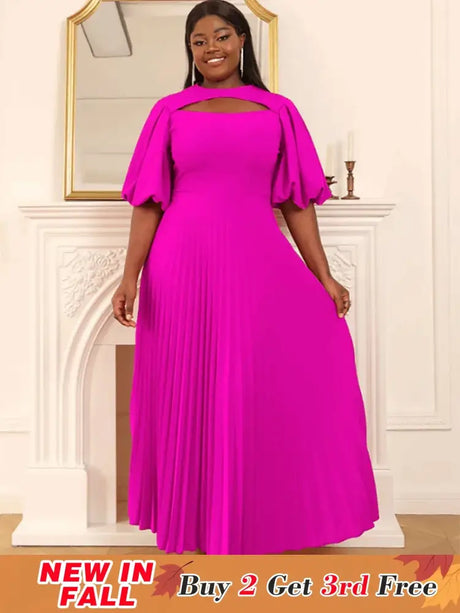 pleated maxi dress