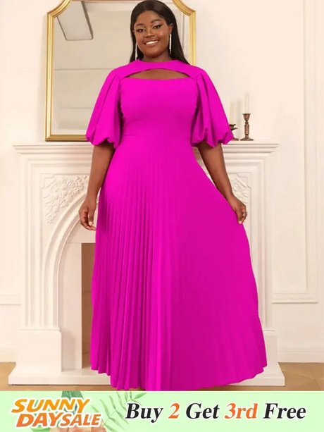 pleated maxi dress