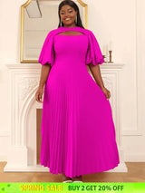 pleated maxi dress