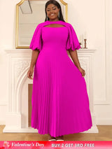 pleated maxi dress
