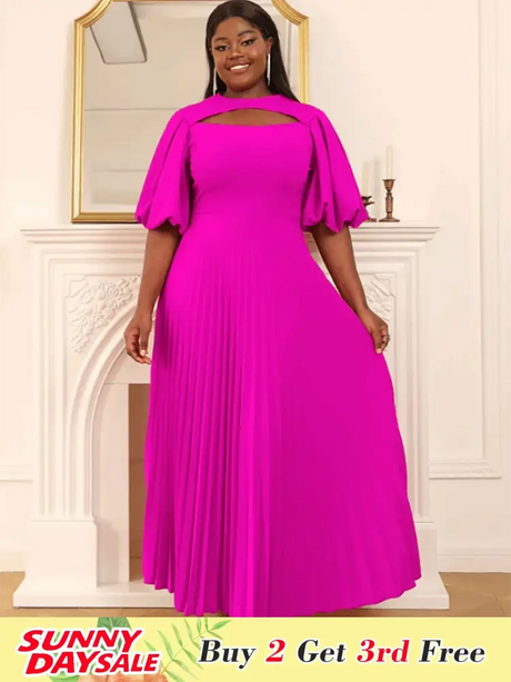 pleated maxi dress