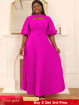pleated maxi dress