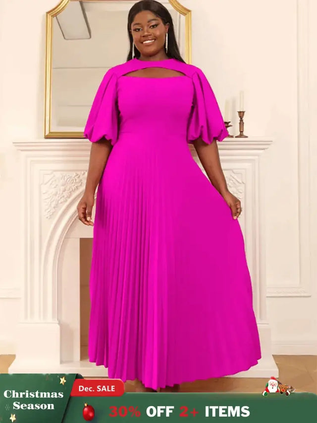 pleated maxi dress