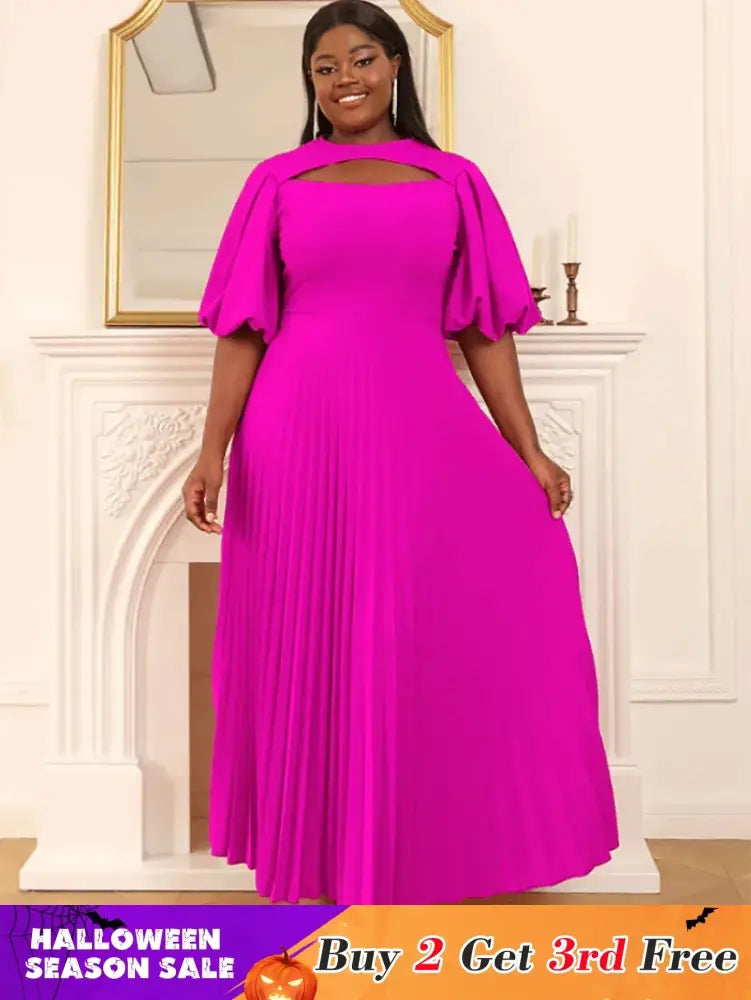 pleated maxi dress