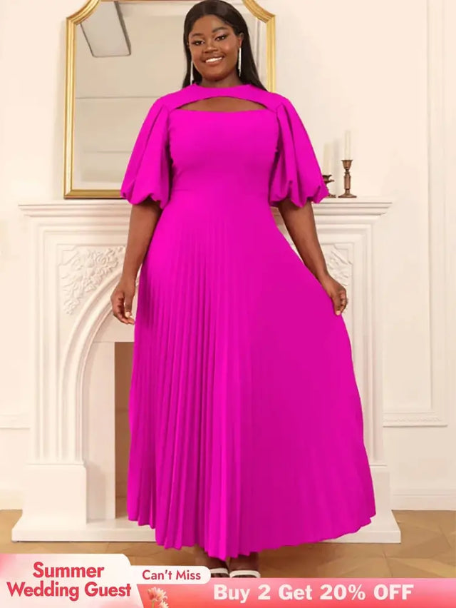 pleated maxi dress