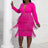 Aomei Long Sleeves Tassels Midi Deep V Neck Sexy Dress